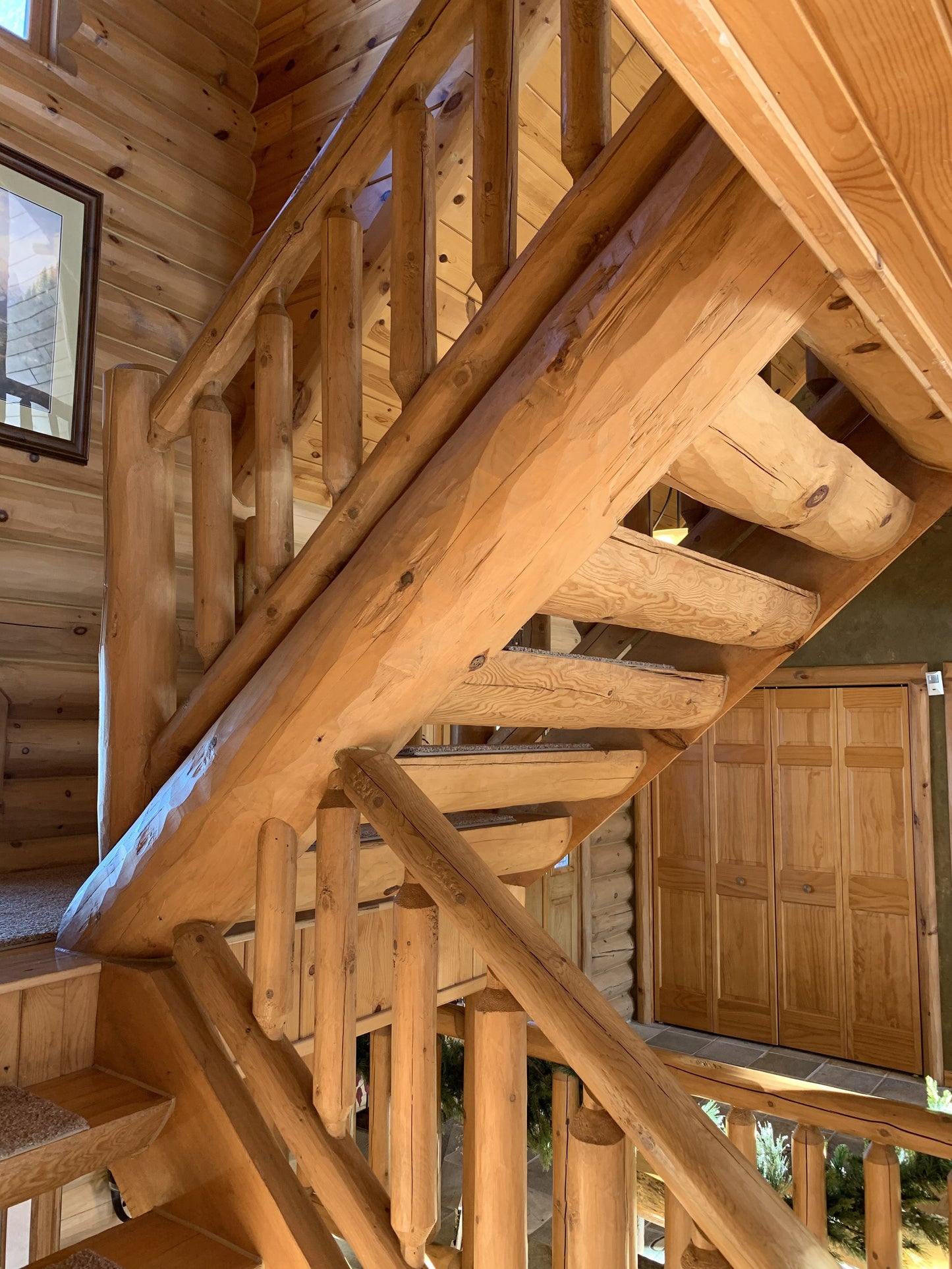 log cabin home stairs steps stairway kit ez easy stringer tread rustic
