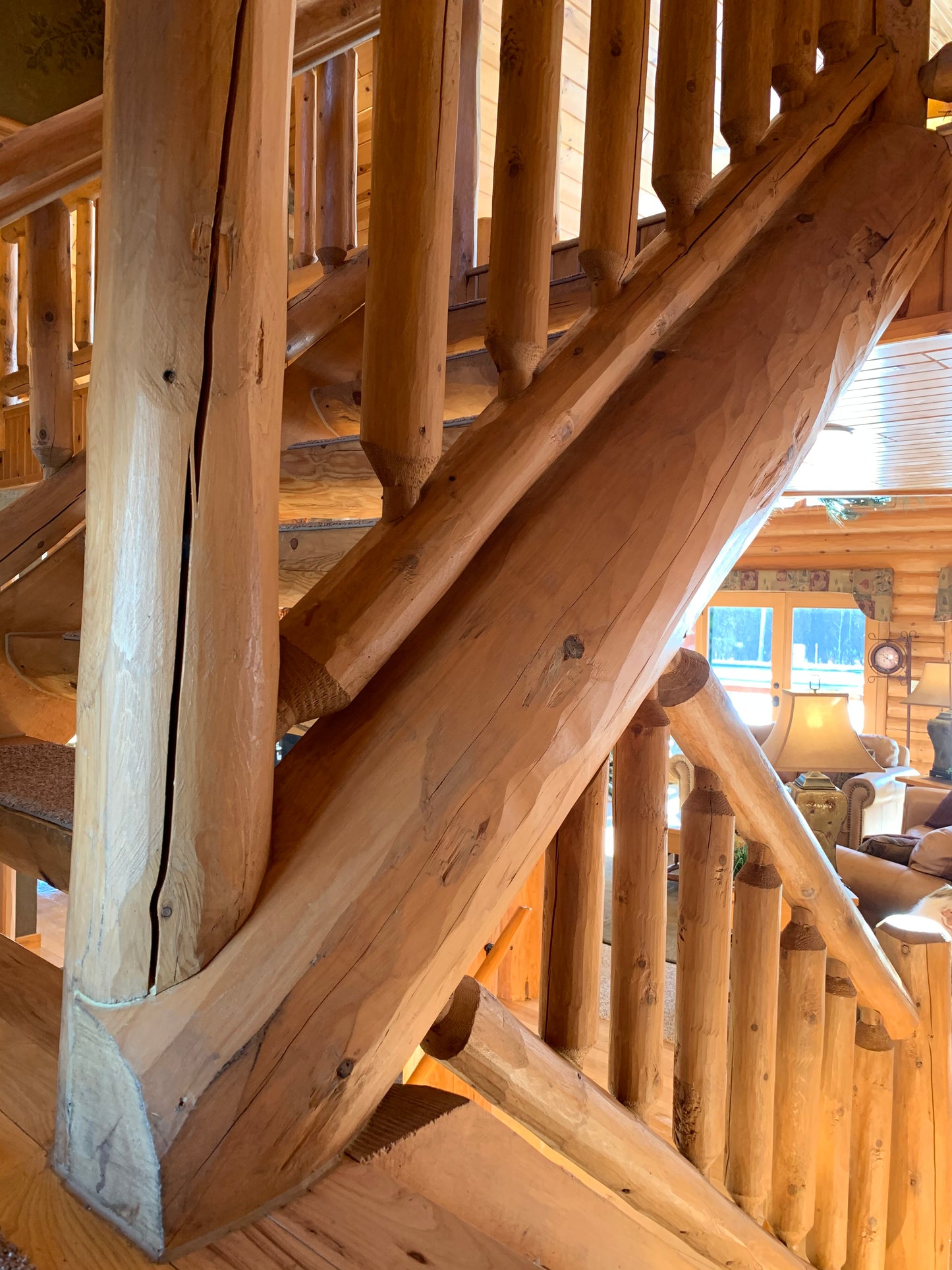 log cabin home stairs steps stairway kit ez easy stringer tread rustic