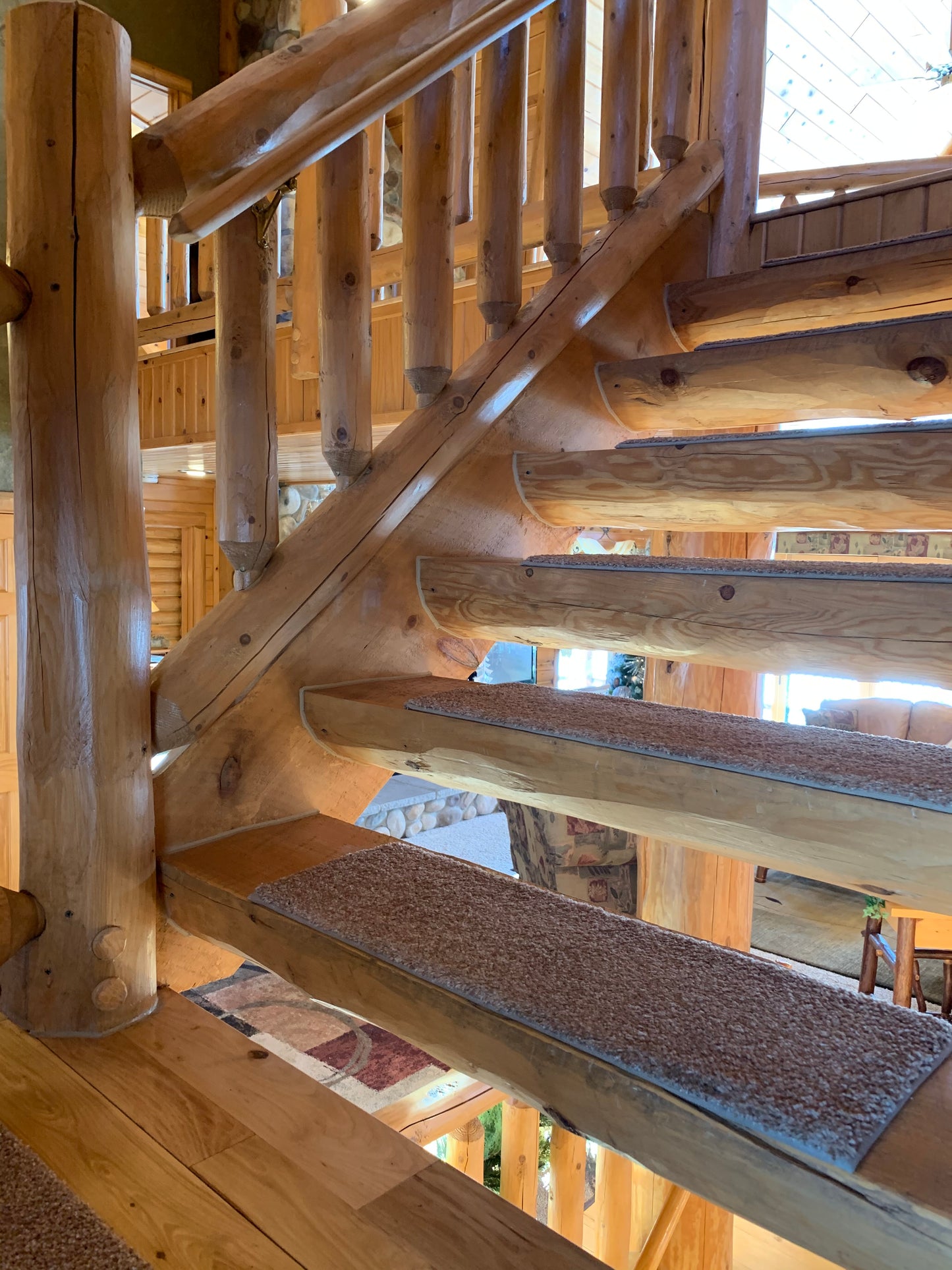 log cabin home stairs steps stairway kit ez easy stringer tread rustic