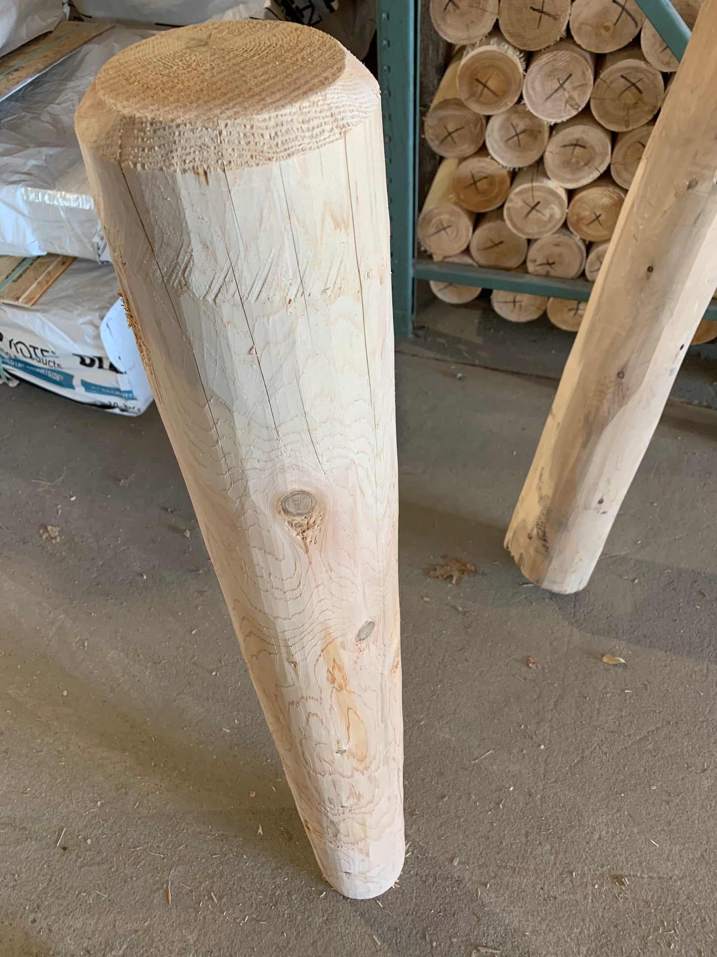 6" x 4' Rustic Peeled Cedar Log Post - For Deck or Loft Railings