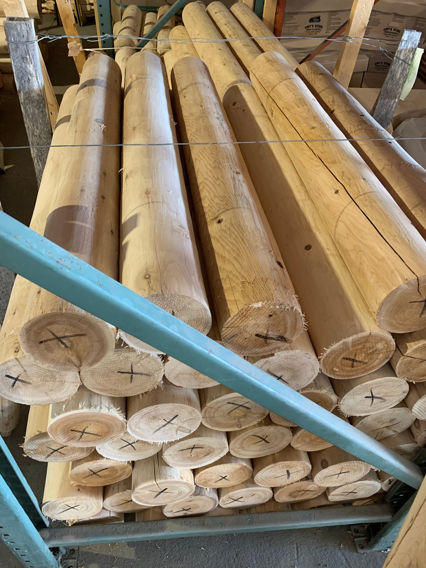6" x 4' Rustic Peeled Cedar Log Post - For Deck or Loft Railings