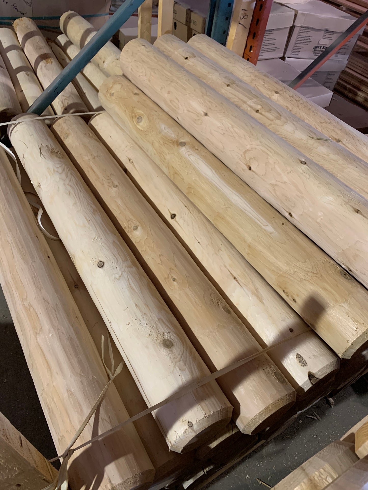 6" x 4' Rustic Peeled Cedar Log Post - For Deck or Loft Railings