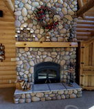 Full Log Peeled Hewn Fireplace Mantel Shelf Pine Golden Eagle Homes Log Home Mart