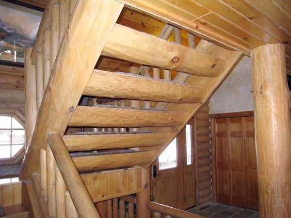 log cabin home stairs steps stairway