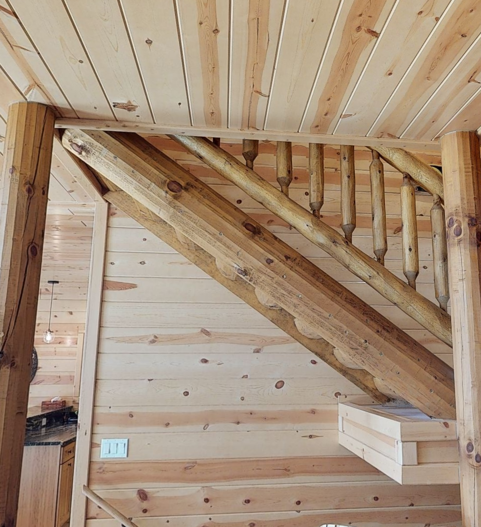 log cabin home stairs steps stairway kit ez easy stringer tread rustic