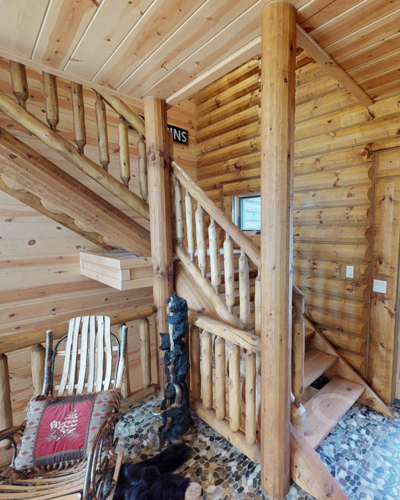 golden eagle log & and timber homes jay tod zach parmeter log home mart wisconsin rapids pine kiln dried eastern white pine milled round post machine peeled 8 inch 8" post log post round 7.25"