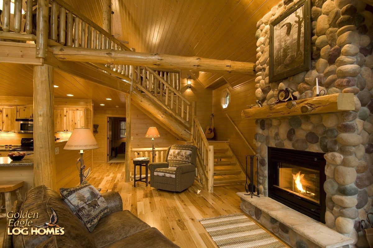 log cabin home stairs steps stairway