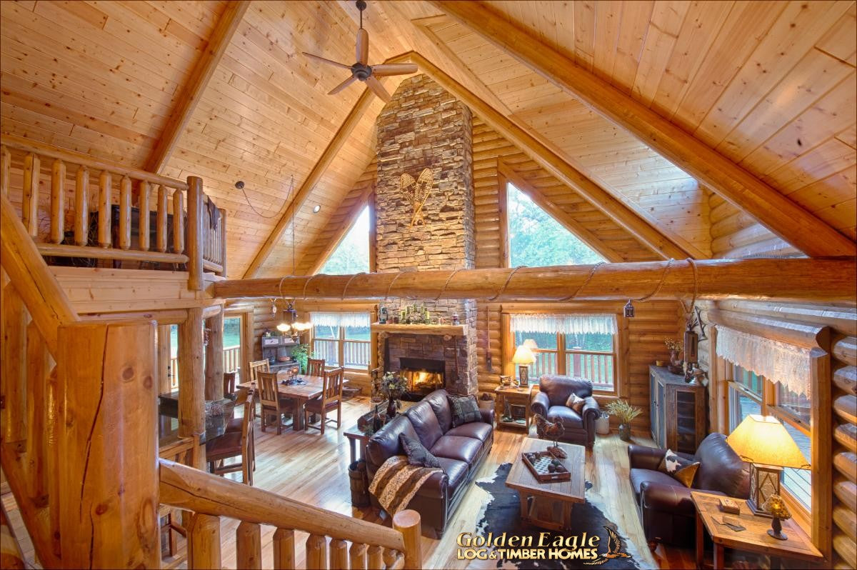 round long rustic log timber tree like tie beam beams rafter rafters ceiling great room loft pine golden eagle log home mart tod sharon jay sarah zachary zack zak zac zach parmeter beam beam beam beam beam log beam round beam tree beam