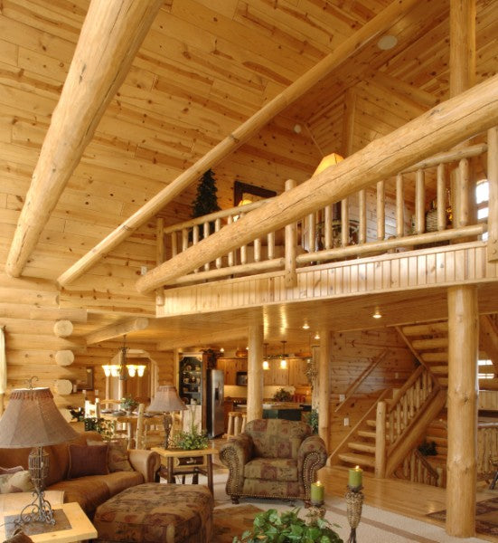 round long rustic log timber tree like tie beam beams rafter rafters ceiling great room loft pine golden eagle log home mart tod sharon jay sarah zachary zack zak zac zach parmeter beam beam beam beam beam log beam round beam tree beam