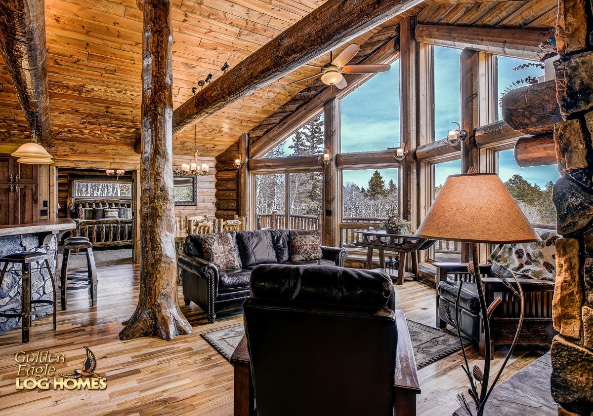 round long rustic log timber tree like tie beam beams rafter rafters ceiling great room loft pine golden eagle log home mart tod sharon jay sarah zachary zack zak zac zach parmeter beam beam beam beam beam log beam round beam tree beam