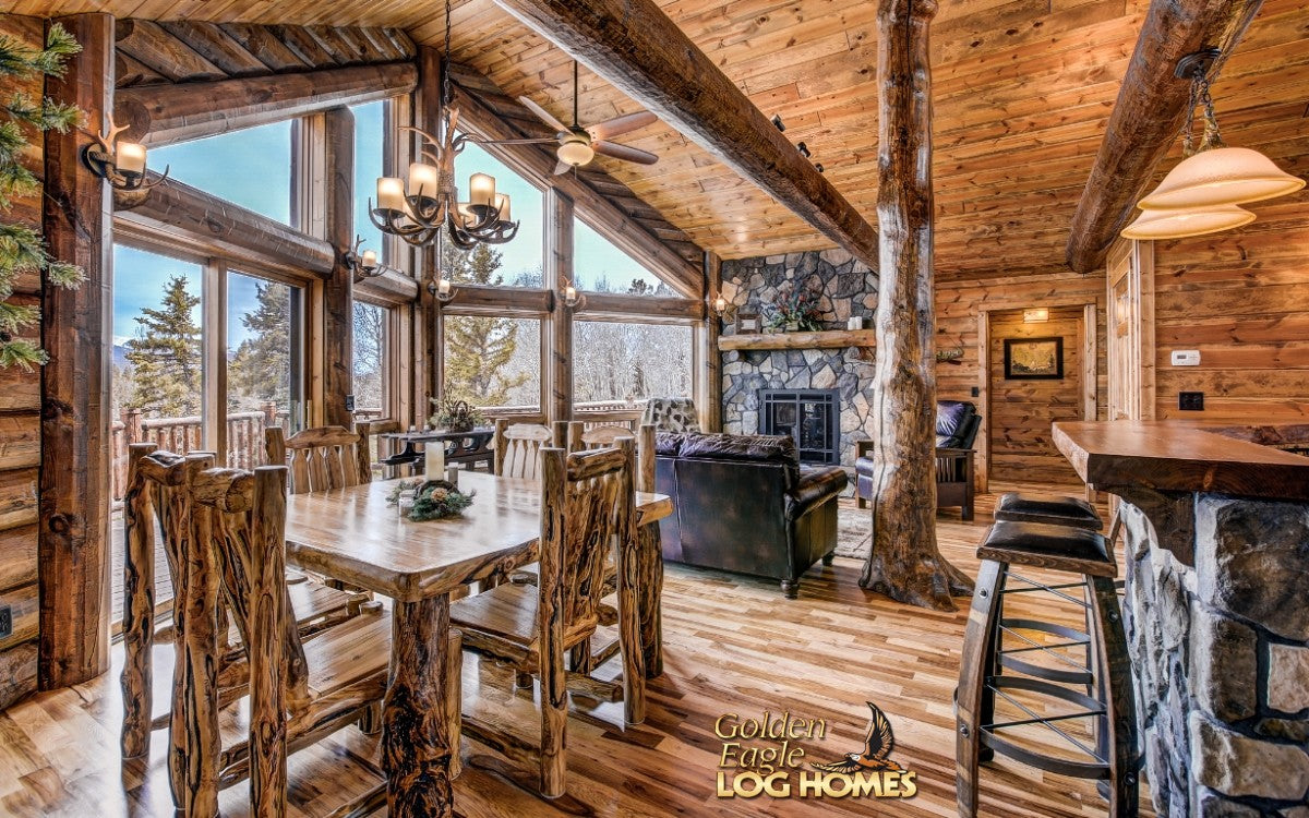 round long rustic log timber tree like tie beam beams rafter rafters ceiling great room loft pine golden eagle log home mart tod sharon jay sarah zachary zack zak zac zach parmeter beam beam beam beam beam log beam round beam tree beam