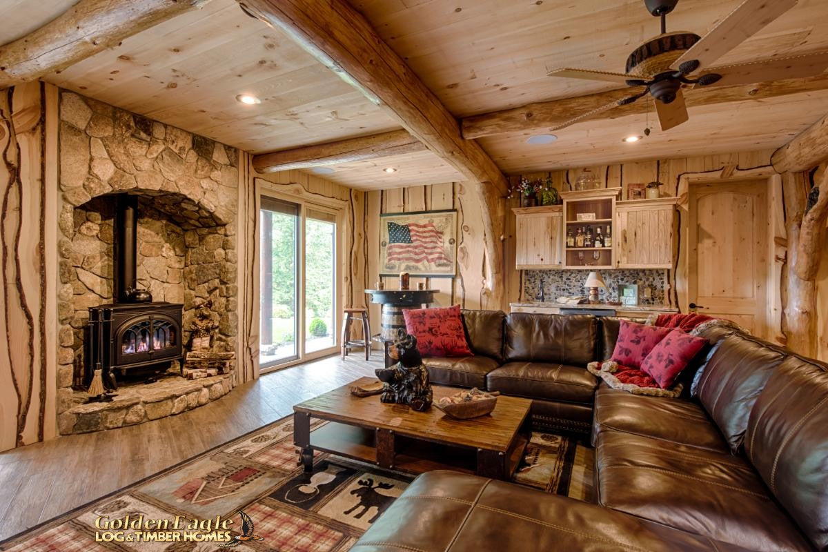 round long rustic log timber tree like tie beam beams rafter rafters ceiling great room loft pine golden eagle log home mart tod sharon jay sarah zachary zack zak zac zach parmeter beam beam beam beam beam log beam round beam tree beam