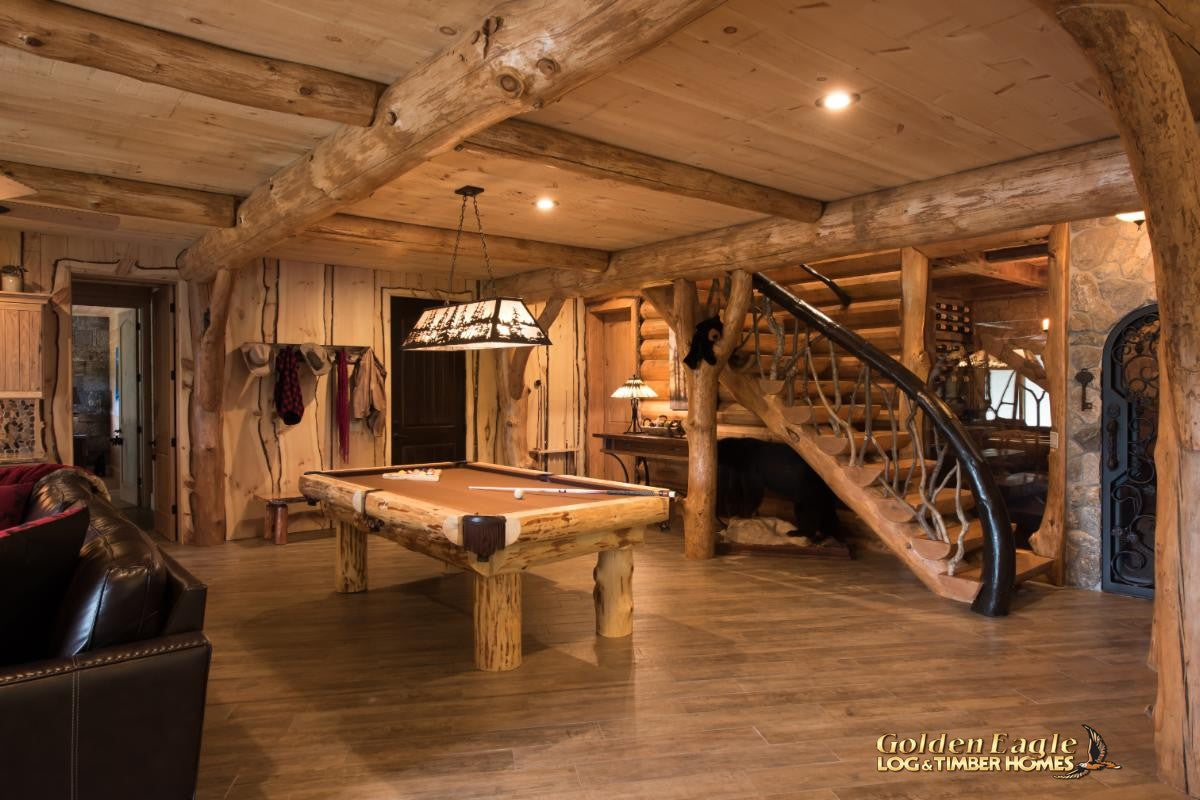 round long rustic log timber tree like tie beam beams rafter rafters ceiling great room loft pine golden eagle log home mart tod sharon jay sarah zachary zack zak zac zach parmeter beam beam beam beam beam log beam round beam tree beam