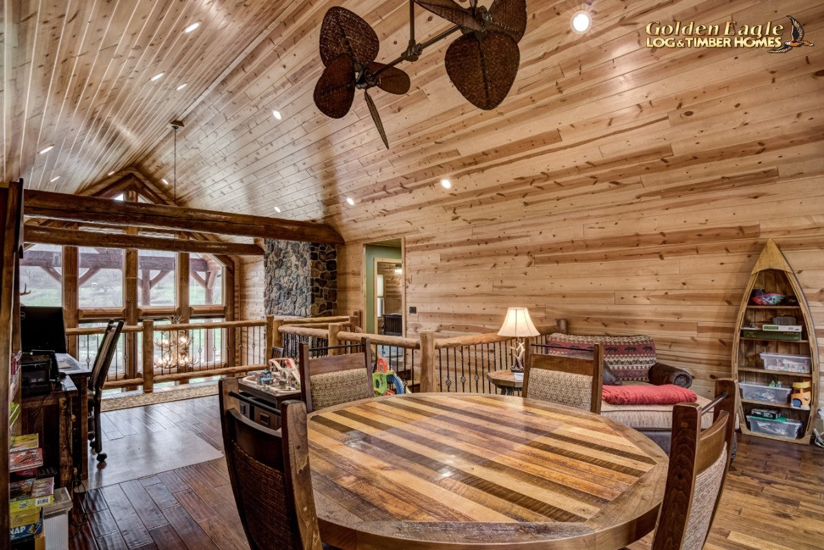 round long rustic log timber tree like tie beam beams rafter rafters ceiling great room loft pine golden eagle log home mart tod sharon jay sarah zachary zack zak zac zach parmeter beam beam beam beam beam log beam round beam tree beam