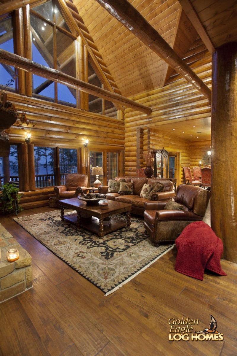 round long rustic log timber tree like tie beam beams rafter rafters ceiling great room loft pine golden eagle log home mart tod sharon jay sarah zachary zack zak zac zach parmeter beam beam beam beam beam log beam round beam tree beam