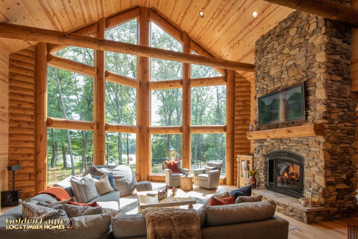 round long rustic log timber tree like tie beam beams rafter rafters ceiling great room loft pine golden eagle log home mart tod sharon jay sarah zachary zack zak zac zach parmeter beam beam beam beam beam log beam round beam tree beam