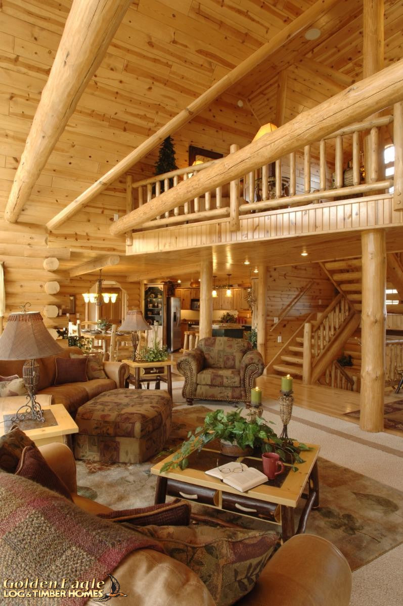 round long rustic log timber tree like tie beam beams rafter rafters ceiling great room loft pine golden eagle log home mart tod sharon jay sarah zachary zack zak zac zach parmeter beam beam beam beam beam log beam round beam tree beam
