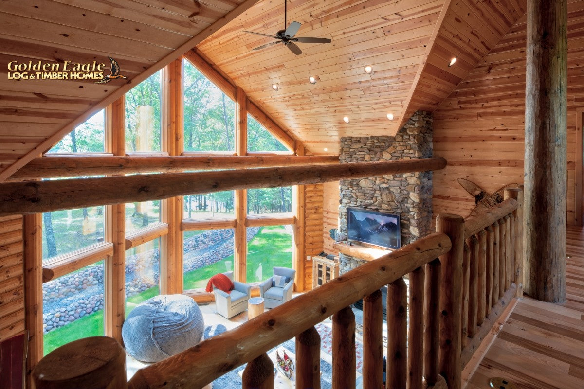 round long rustic log timber tree like tie beam beams rafter rafters ceiling great room loft pine golden eagle log home mart tod sharon jay sarah zachary zack zak zac zach parmeter beam beam beam beam beam log beam round beam tree beam
