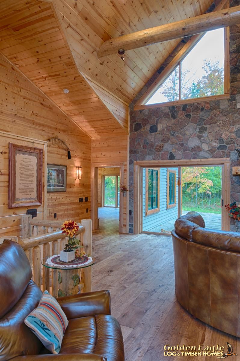 round long rustic log timber tree like tie beam beams rafter rafters ceiling great room loft pine golden eagle log home mart tod sharon jay sarah zachary zack zak zac zach parmeter beam beam beam beam beam log beam round beam tree beam