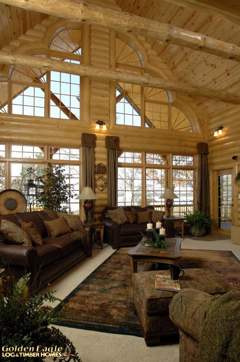 round long rustic log timber tree like tie beam beams rafter rafters ceiling great room loft pine golden eagle log home mart tod sharon jay sarah zachary zack zak zac zach parmeter beam beam beam beam beam log beam round beam tree beam