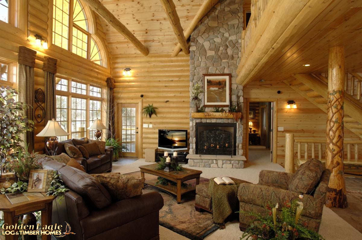 round long rustic log timber tree like tie beam beams rafter rafters ceiling great room loft pine golden eagle log home mart tod sharon jay sarah zachary zack zak zac zach parmeter beam beam beam beam beam log beam round beam tree beam
