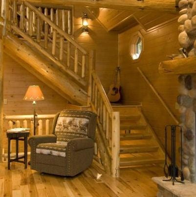 log cabin home stairs steps stairway