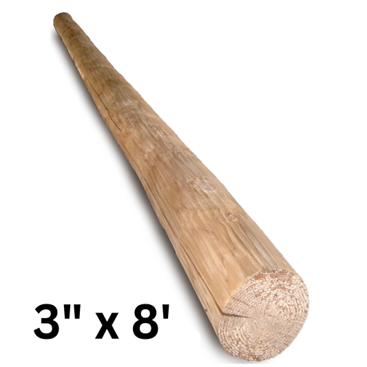 3" x 8' Round Cedar Deck & Loft Log Rails or Posts
