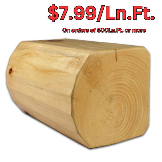 8" x 8" Super-Round D-Profile - Full Log - #135 Machine Peeled