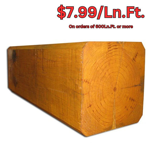 8" x 8" Beveled-Edge Square Full Log - Chiseled or Semi Smooth - #139