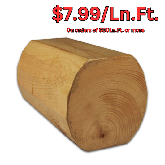 8" x 8" Super Round Double Round - Full Log - #143 Machine Peeled
