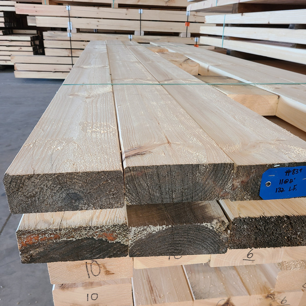 3" x 8" Milled White Pine Timbers - #836
