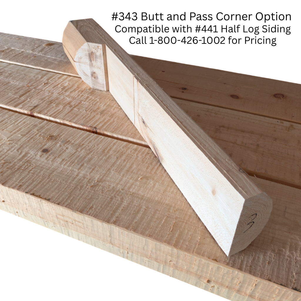 4"x8" Half-Log Siding - Super Round - Machine Peeled Surface - Bulk Discount - $3.49/Ln.Ft - #441