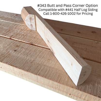 4"x8" Half-Log Siding - Super Round - Machine Peeled Surface - Bulk Discount - $3.49/Ln.Ft - #441