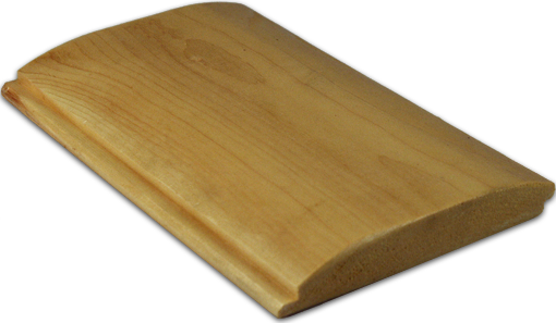 A semi-smooth finish 2x8 milled quarter log siding with a shiplap design.