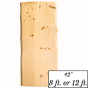 Rustic Pine Island Top | Double Live Edge | 42" W x 8' or 12' L