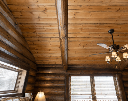 9.25" Round Log Ceiling Beam - Milled Decorative Rafter - #651 Machine Peeled Texture