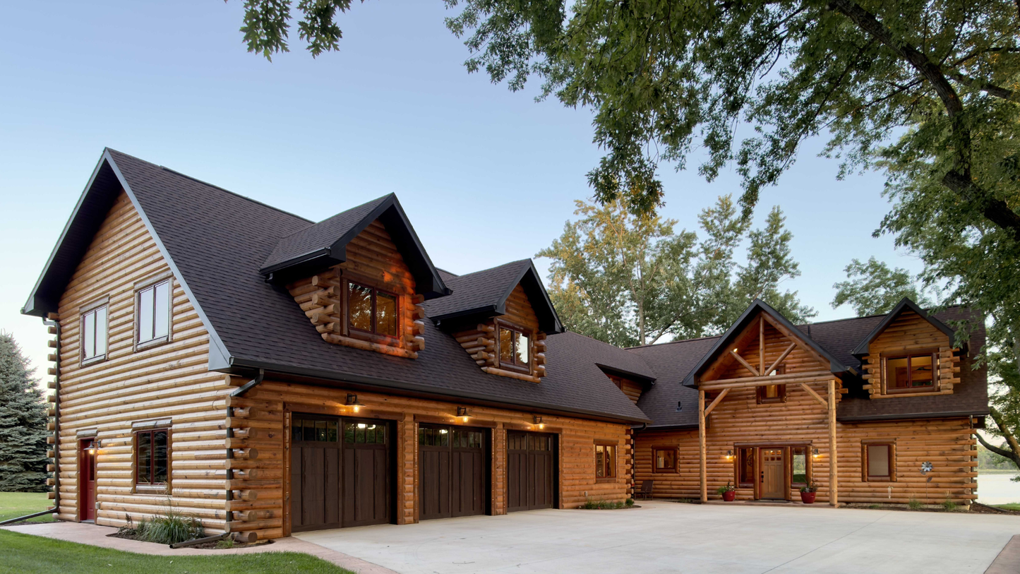 3" x 8" Super Round Quality Quarter-Log Siding - Machine-Peeled Surface - Profile #431 - Cabin-Grade