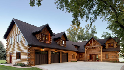 3" x 8" Super Round Quality Quarter-Log Siding - Machine-Peeled Surface - Profile #431 - Cabin-Grade