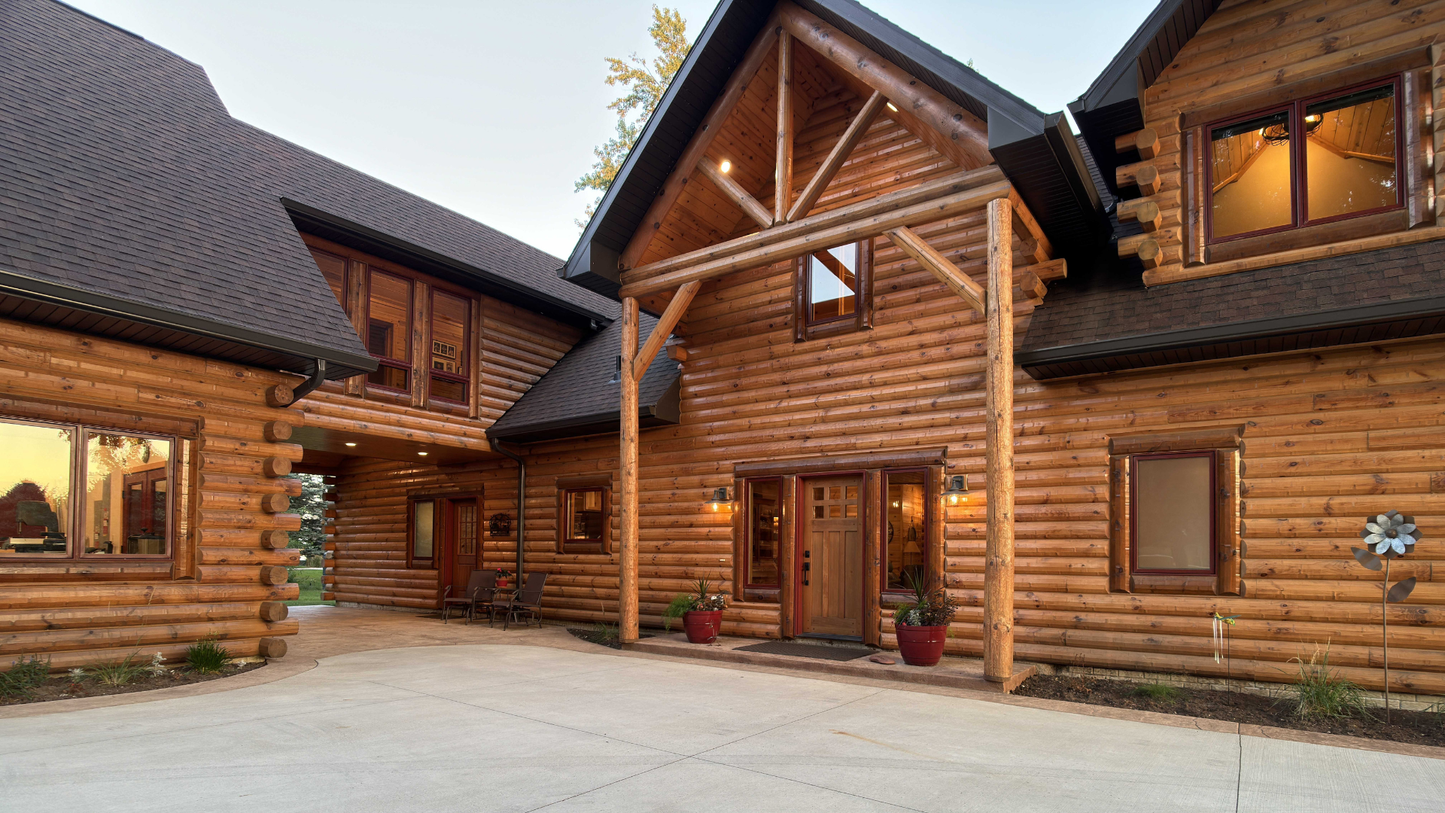 3" x 8" Super Round Quality Quarter-Log Siding - Machine-Peeled Surface - Profile #431 - Cabin-Grade