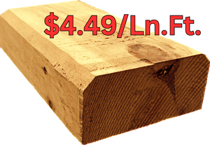 4"x8" Square Cabin Grade Half Log- Chiseled Surface - #443