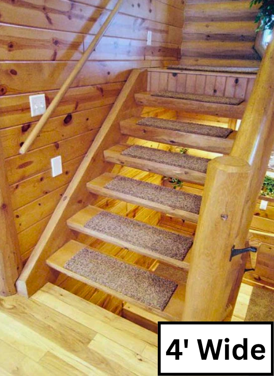 Rustic Log Stair Kit - 3ft or 4ft. Wide Treads