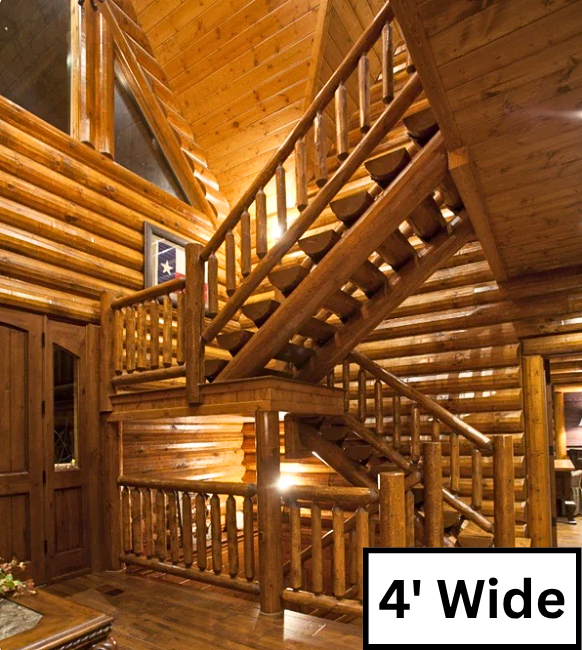 EZ Log Stair System - 3ft. or 4ft Wide Treads - Easy Installation