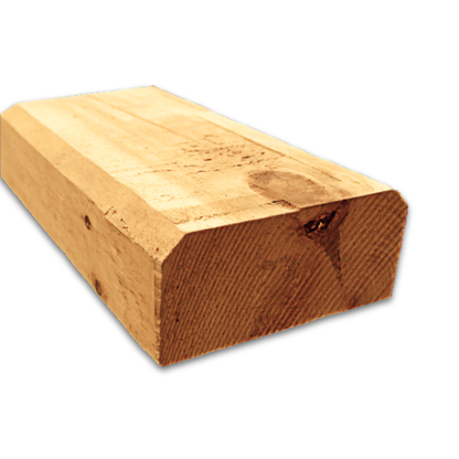 4"x8" Square Cabin Grade Half Log- Chiseled Surface - #443T