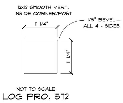 12" x 12" Square Timber Post - Chiseled or Semi Smooth - #571