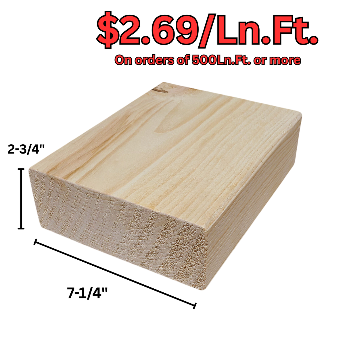 3" x 8" Milled White Pine Timbers - #836