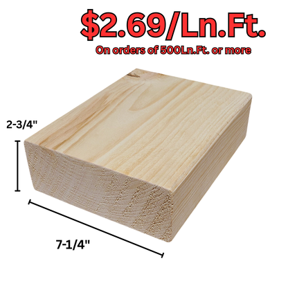 3" x 8" Milled White Pine Timbers - #836