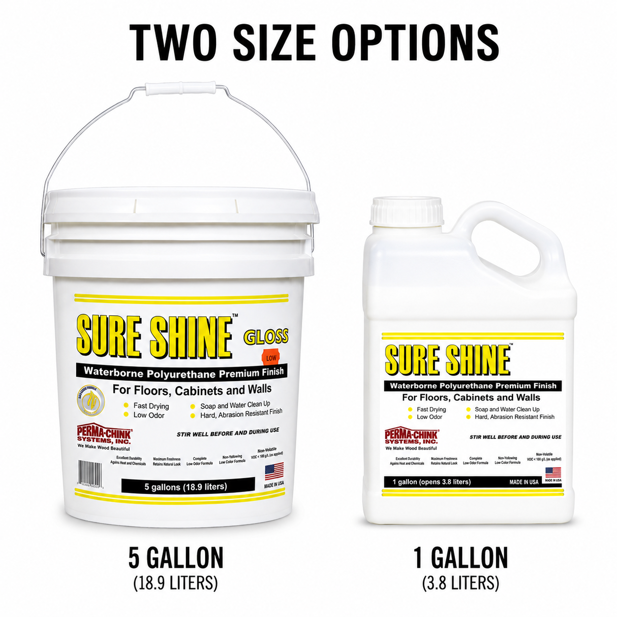 Sure Shine™️ - Premium Water-Based Polyurethane Interior Wood Finish - Clear