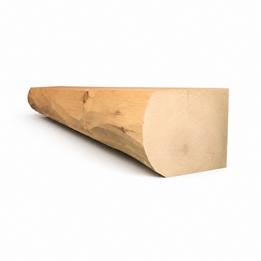 Full Log Mantel - Hand-Peeled Texture - 8" x 10" - Rustic Wood Fireplace Mantel