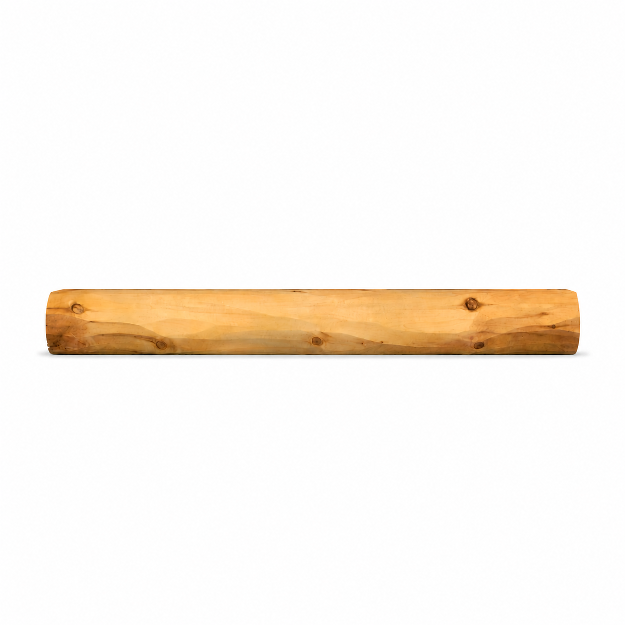 Full Log Mantel - Hand-Peeled Texture - 8" x 10" - Rustic Wood Fireplace Mantel