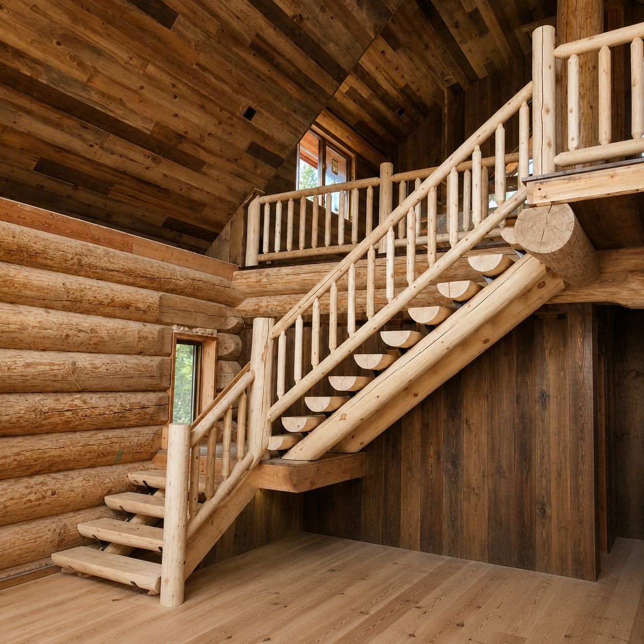 EZ Log Stair System - 3ft. or 4ft Wide Treads - Easy Installation